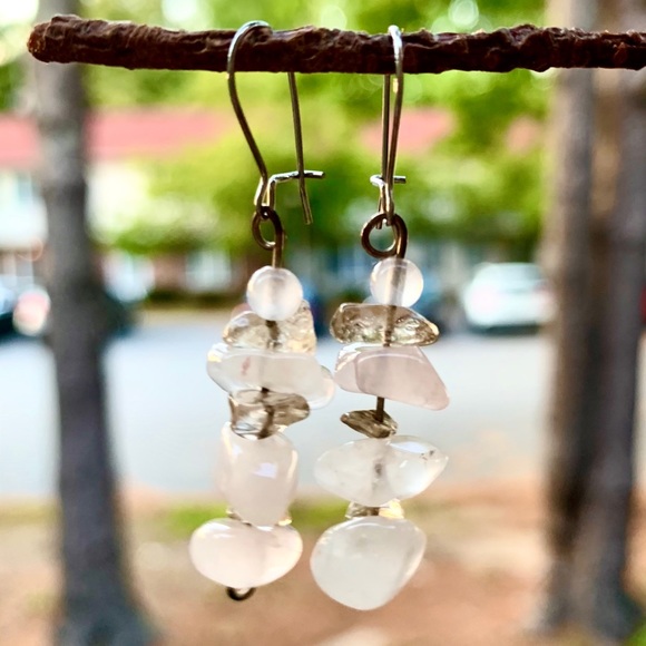 Boho Earrings,Handmade Earrings,Hippie earrings,Small earrings Cherry Quartz earrings